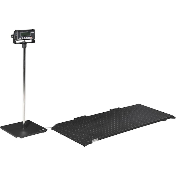 Global Industrial Digital Floor Scale w/ Indicator Stand 1,000 lb x 0.5 lb, 55L x 20W x 2-1/2H Platform 244243 - main